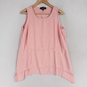 Arna York Collection Tank Top Womens 14/16 Pink Sharkbite Hem Soft Dressing